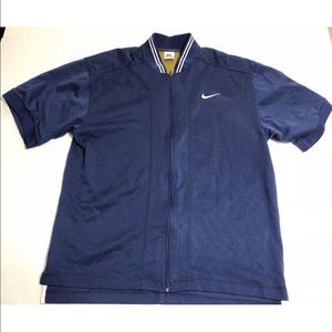 Vintage 90s Nike Big Swoosh Zip Up Warm Up Jersey
